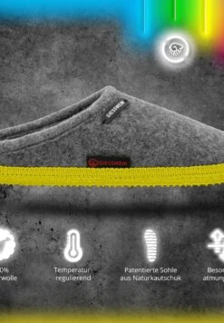 Giesswein Woolpops - Pantofole - Hellgrau Lime -Il Mondo Delle Scarpe 957ca98e01f44775b198c129968e1e5f