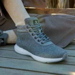 GIESSWEIN | Wool Sneaker High Top Sportschuhe Farbe Hellgrau